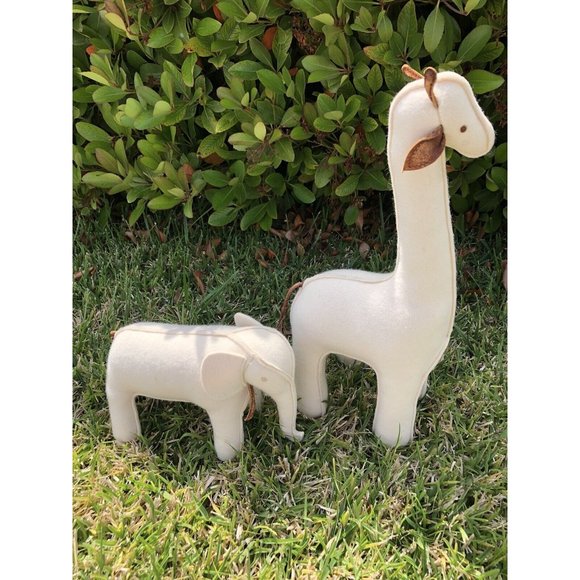 Baby Luxury Nursery Felt Animal Bookend Elephant Giraffe RH Restoration Hardware - Picture 4 of 5